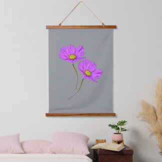 Tapisserie Suspendue Fleurs Deux Cosmos Violets