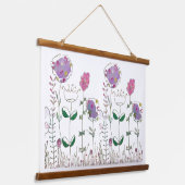 Tapisserie Suspendue Fleurs en techniques mixtes (Angulaire)