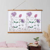 Tapisserie Suspendue Fleurs en techniques mixtes (Chambre à coucher)