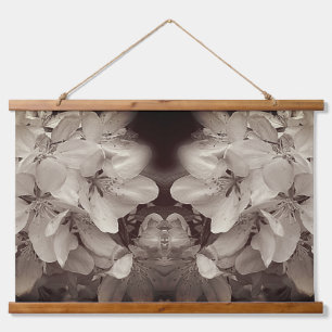 Tapisserie Suspendue Fleurs Fleurissant Art Noir Et Blanc Vintage