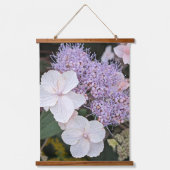 Tapisserie Suspendue Fleurs florales d'Hydrangea Aspera blanche (Recto)