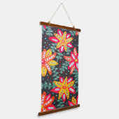 Tapisserie Suspendue Fleurs jaunes et orange en gras Noir (Angulaire)