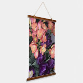 Tapisserie Suspendue Fleurs orange et violette (Angulaire)