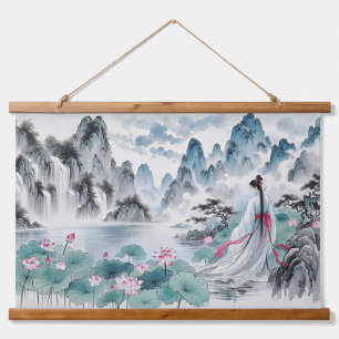 Tapisserie Suspendue Floral Japonaise Geisha Femme