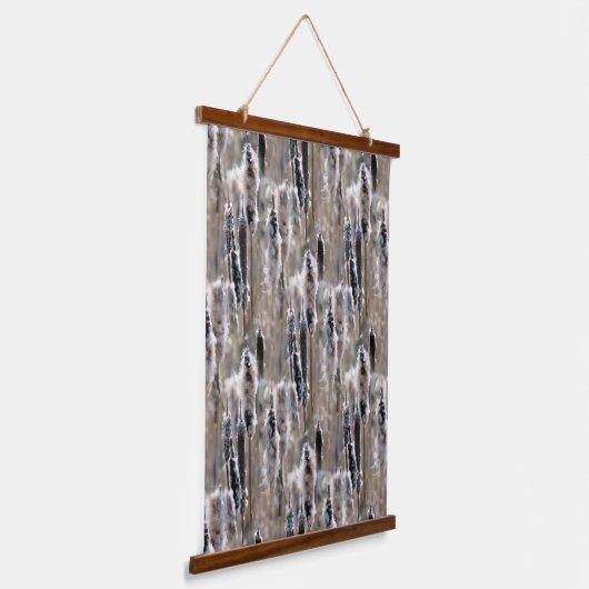 Tapisserie Suspendue Fluffy Cattails Nature Pattern (Angulaire)