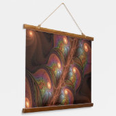 Tapisserie Suspendue Fluorescent coloré Abstrait Trippy Brown Fractal (Angulaire)
