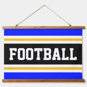 Tapisserie Suspendue FOOTBALL Vivid Bleu Noir Jaune Blancs