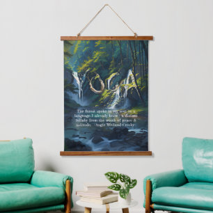 Tapisserie Suspendue Forêt naturelle YOGA Texte caché Reiki Citations p