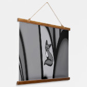 Tapisserie Suspendue Fox Design d'art moderne en argent (Angulaire)