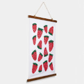 Tapisserie Suspendue Fraises d'été bio - rouge et vert (Angulaire)