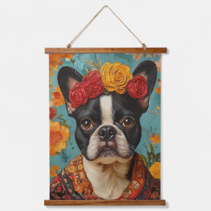 Tapisserie Suspendue French Bulldog comme Frida Kahlo