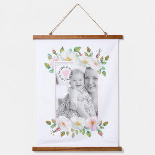 Tapisserie Suspendue Frontière rose rose sauvage photo Fête des Mères