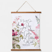 Tapisserie Suspendue Fruit de l'Esprit rose floral (Recto)