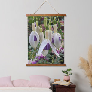 Tapisserie Suspendue Fuchsia à pendage violet et blanc