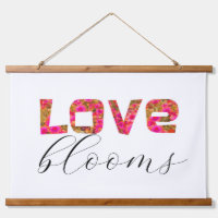 fun love fleurit mot art rose chaud et blanc