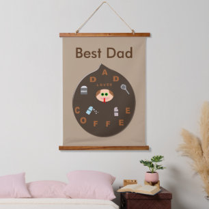 Tapisserie Suspendue Funny Papa Monster Aime Café Personnalisé