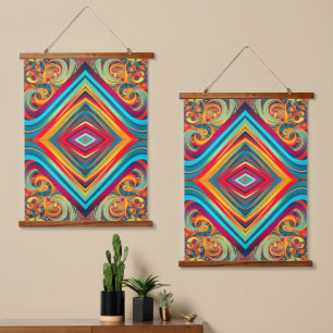 Tapisserie Suspendue Fusion de Vagues de Couleurs – Art Abstrait Modern