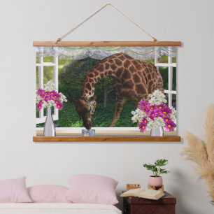 Tapisserie Suspendue Giraffe Dans Ma Fenêtre, Mur Suspendu