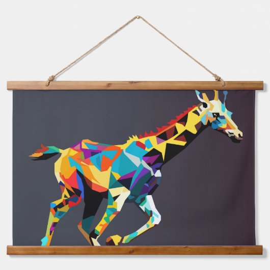 Tapisserie Suspendue Giraffe pop art (Devant)