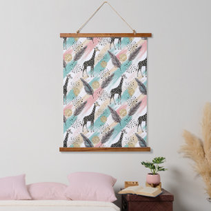 Tapisserie Suspendue Giraffe Whimsical Polka Dot Motif - Pastel