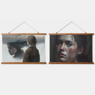 Tapisserie Suspendue Girl with clouds