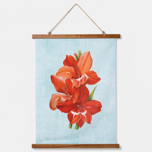 Tapisserie Suspendue Gladiolus on Aged Denim (Recto)