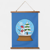 Tapisserie Suspendue Globe de neige avec Snowman et Pine Tree (Recto)