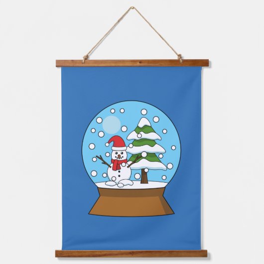 Tapisserie Suspendue Globe de neige avec Snowman et Pine Tree (Recto)