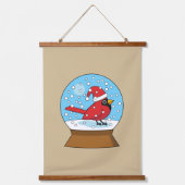 Tapisserie Suspendue Globe des neiges avec cardinal rouge mignon (Recto)