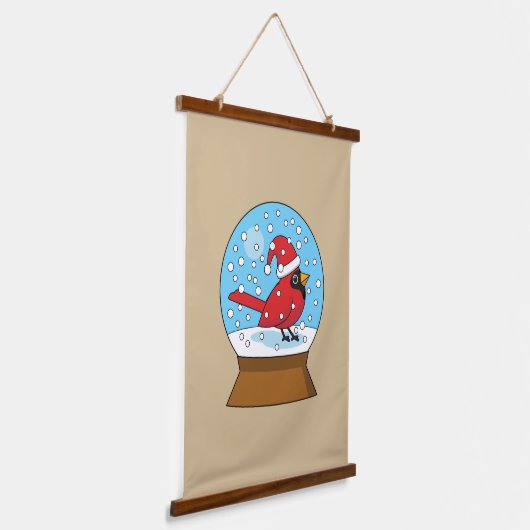 Tapisserie Suspendue Globe des neiges avec cardinal rouge mignon (Angulaire)