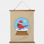 Tapisserie Suspendue Globe des neiges avec cardinal rouge mignon (Recto 2)