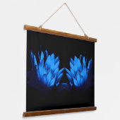 Tapisserie Suspendue Glowing Blue Water Lily Lotus Flower Abstract (Angulaire)