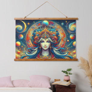Tapisserie Suspendue Goddess Head flow turquoise Cheveux Avril -