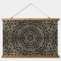 Gold Noir Mandala Chic Trippy Psychedelic Hippie