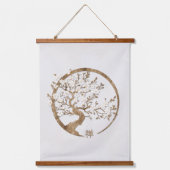 Tapisserie Suspendue Golden Enso Zen Circle Sakura arbre (Recto)