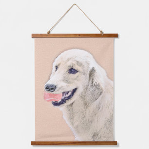 Tapisserie Suspendue Golden Retriever avec Tennis Ball Peinture Chien A