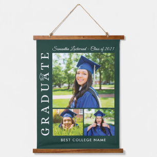 Tapisserie Suspendue Graduation 2024 Photo Collage Green Grad Keepsakes
