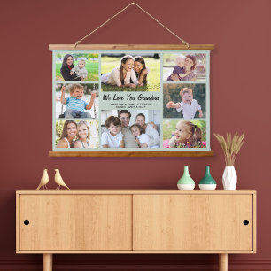 Tapisserie Suspendue Grandma 8 Photo Collage Sage Green