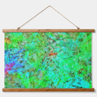 Tapisserie Suspendue Green abstract Wood Topped Wall Tapestry,Smooth
