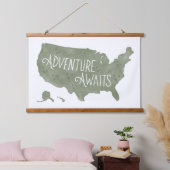 Tapisserie Suspendue Green Adventure Awaits (Chambre à coucher)
