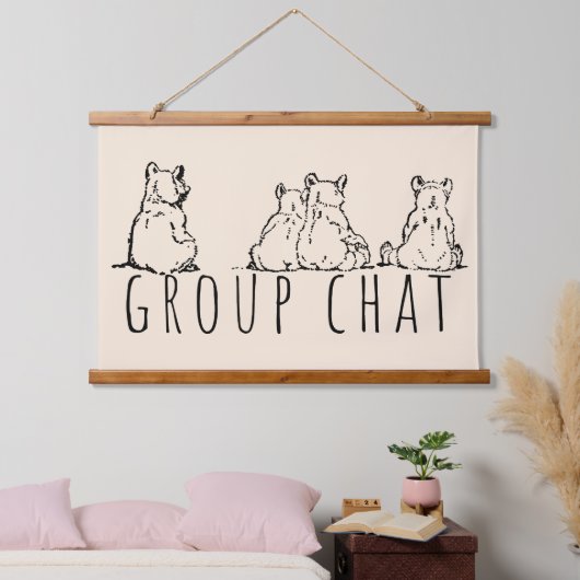 Tapisserie Suspendue Group Chat Cute Bears (Chambre à coucher)