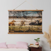 Tapisserie Suspendue Groupe de Longhorns assis en terrain Distressed Wo (Chambre à coucher)