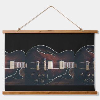 Tapisserie Suspendue Guitare électrique sur fond noir