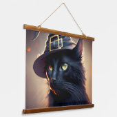 Tapisserie Suspendue Halloween de chat noir (Angulaire)