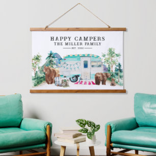 Tapisserie Suspendue Happy Campers Nom de famille