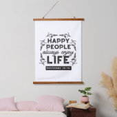 Tapisserie Suspendue Happy Life with Faith – Proverbs 15:15 Art (Chambre à coucher)