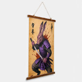 Tapisserie Suspendue Hare Samurai - Rabbit Warrier - encre japonaise (Angulaire)