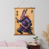 Tapisserie Suspendue Hare Samurai - Rabbit Warrier - encre japonaise (Chambre à coucher)