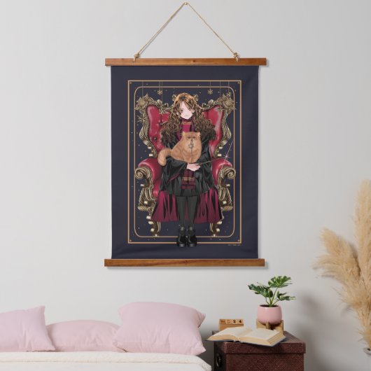Tapisserie Suspendue HARRY POTTER™ | Anime Hermione Granger assis (Chambre à coucher)