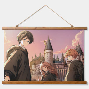 Tapisserie Suspendue HARRY POTTER™ Hermione & Ron HOGWARTS™ Scène d'ani